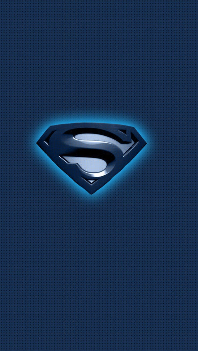 Glowing Blue Superman Symbol Iphone Wallpaper