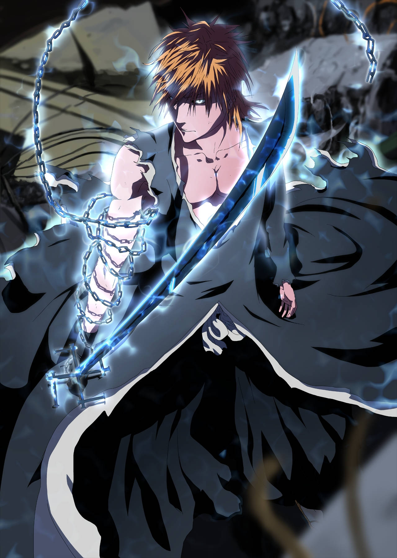 Glowing Ichigo Bankai Wallpaper