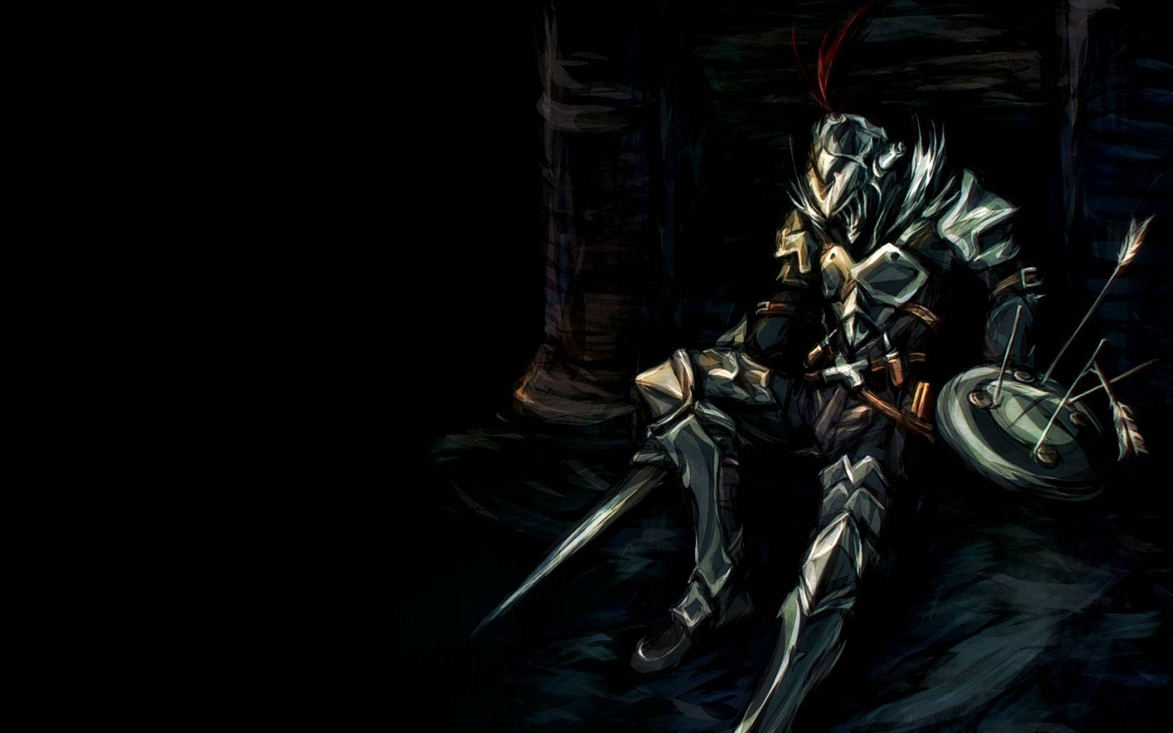 Goblin Slayer, Clad In Dark Armor And Ready To Slay Wallpaper