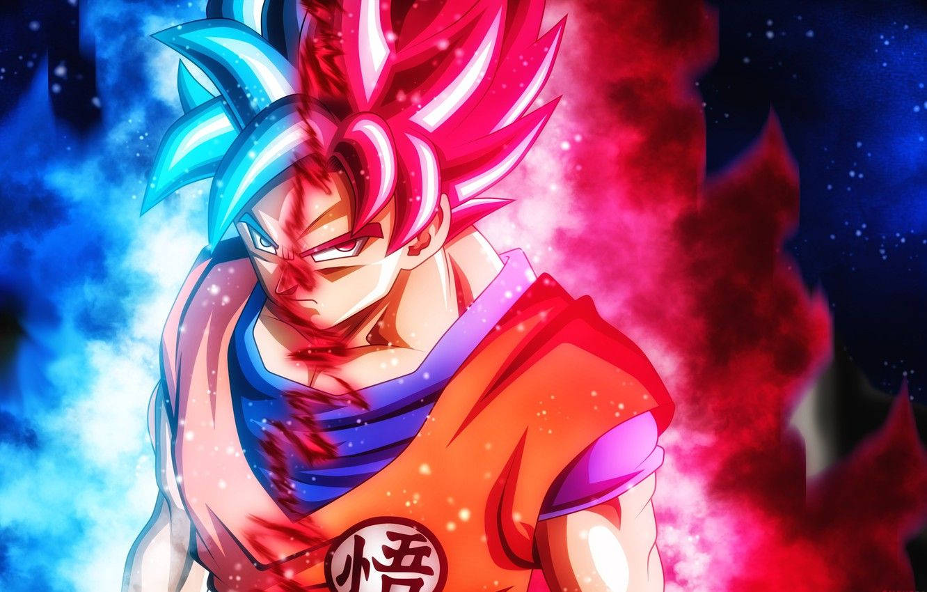 Goku Blue And Red Kaioken Wallpaper