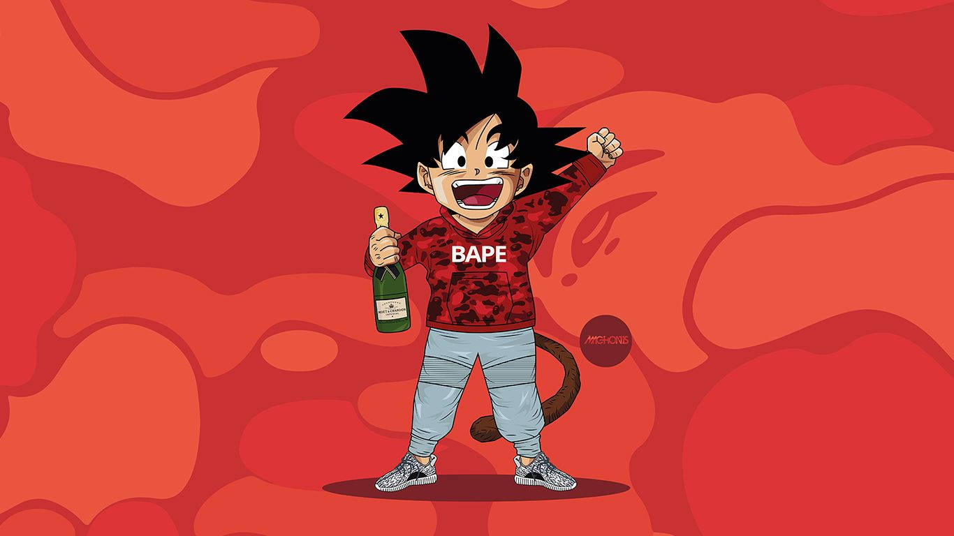 Goku Wears Bape Wallpaper