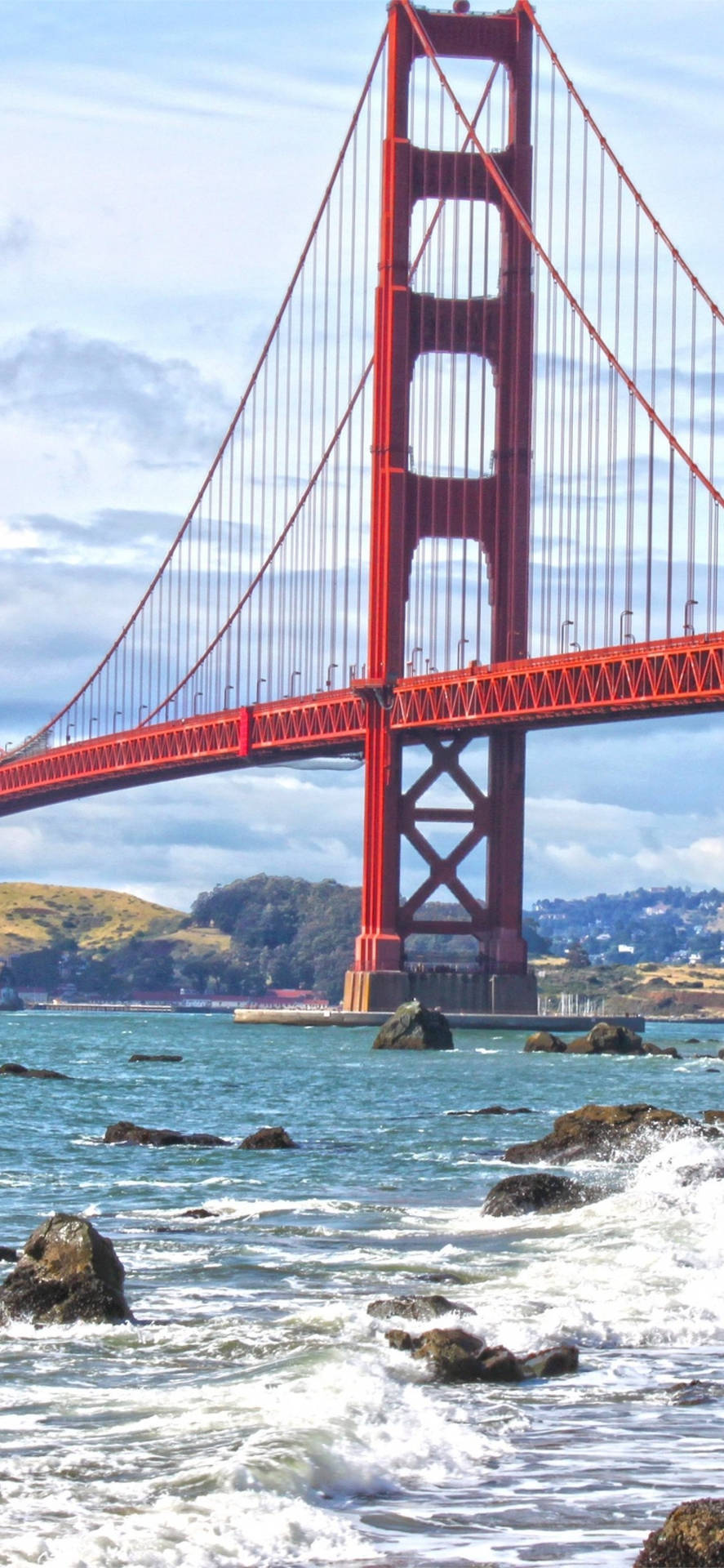 Golden Gate Bridge Crashing Waves Wallpaper