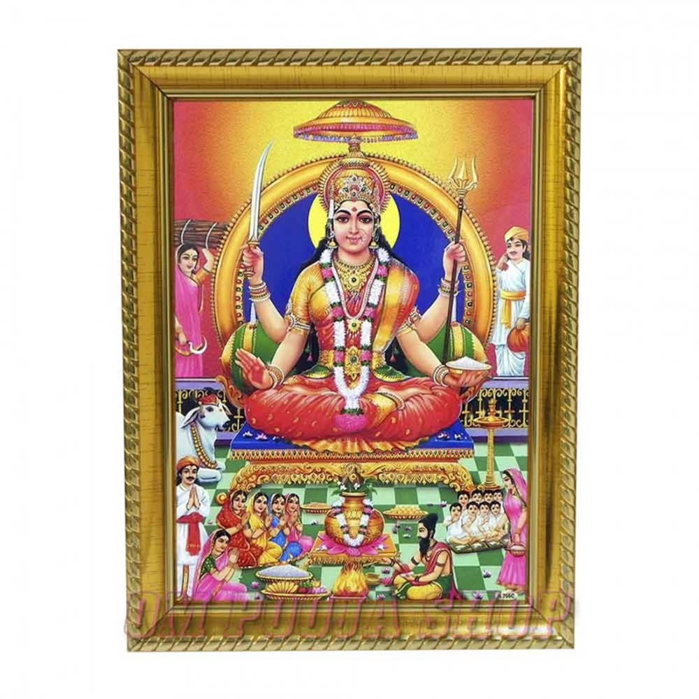 Golden Photo Frame Santoshi Maa Wallpaper