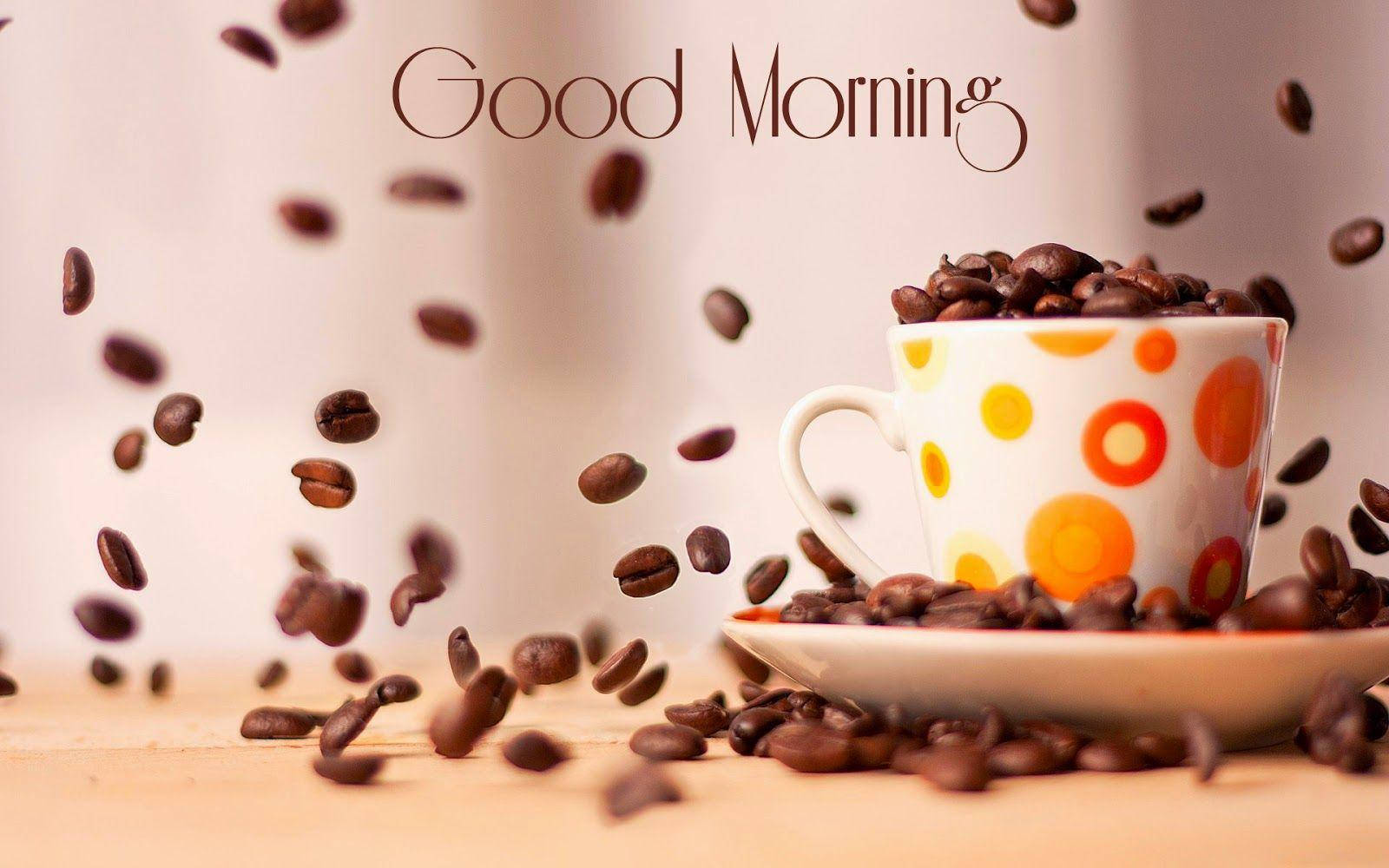 Good Morning Hd With Coffee Beans Wallpaper
