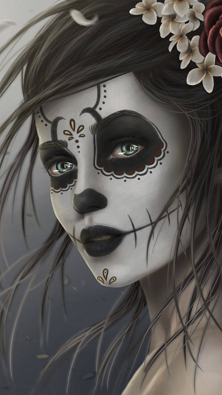 Goth Girl Skull Makeover Pfp Wallpaper