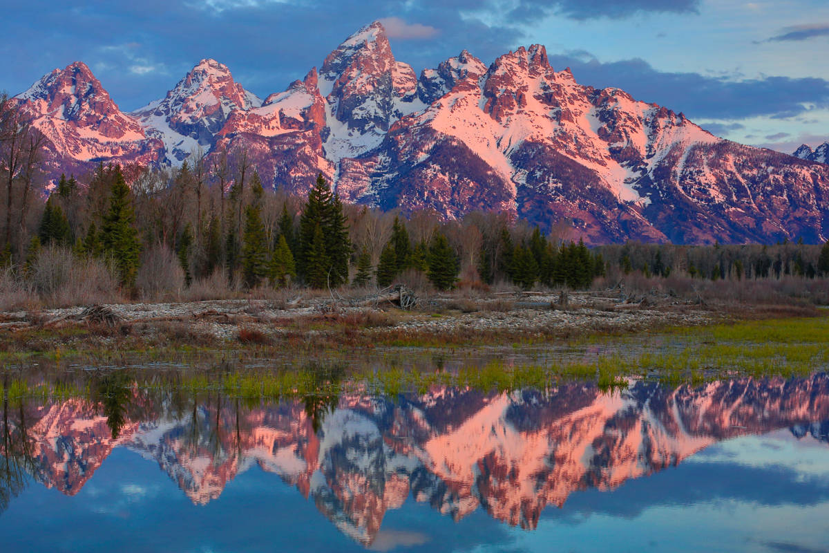 Grand Teton National Park Pink Glow Wallpaper