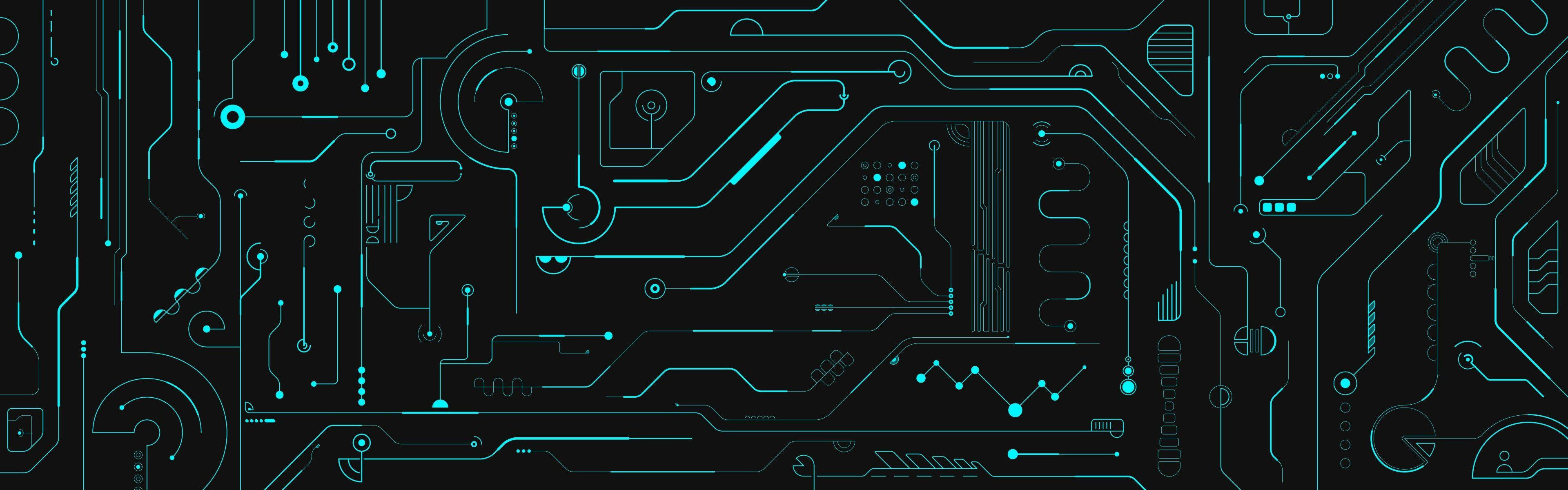 Graphic Design Blue Circuit Board Wallpaper