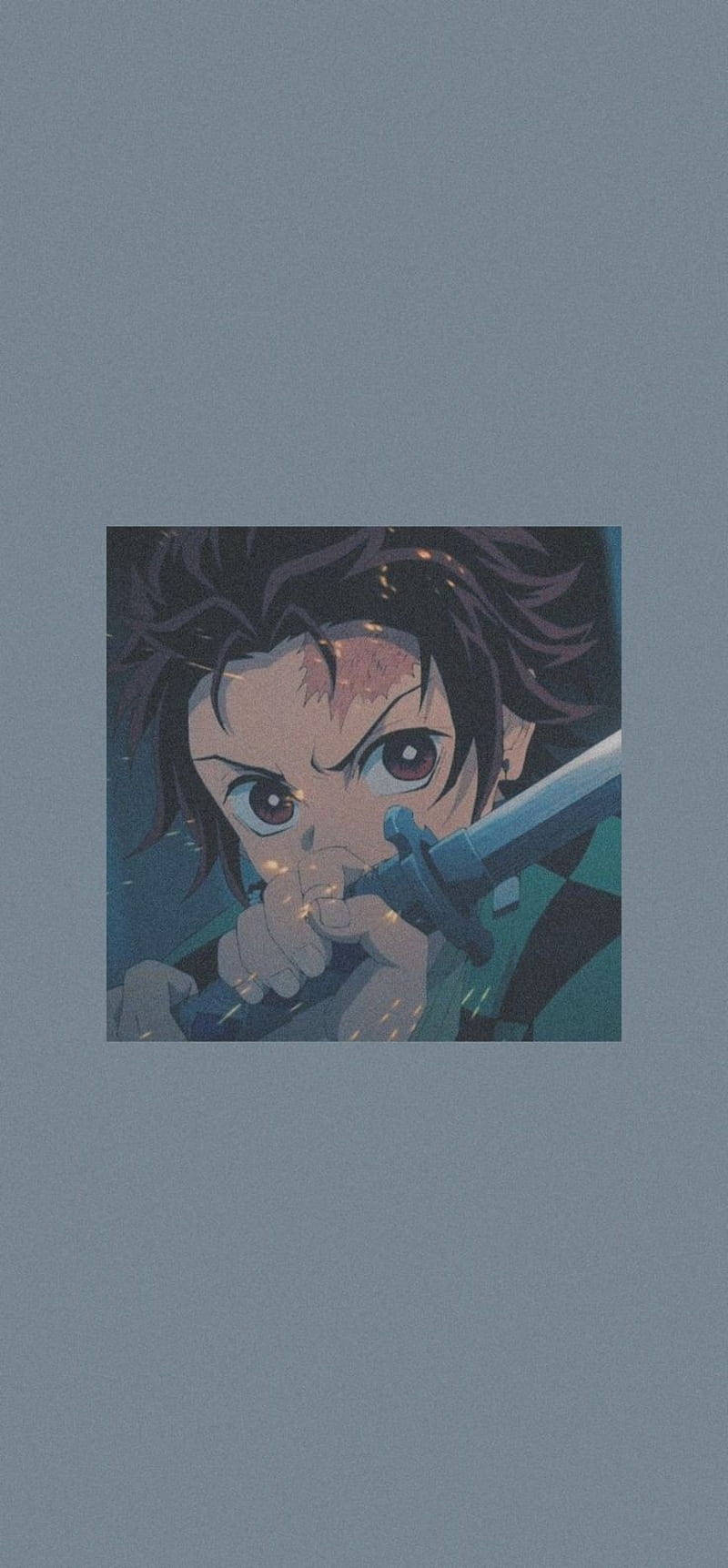 Gray Tanjiro Aesthetic Wallpaper