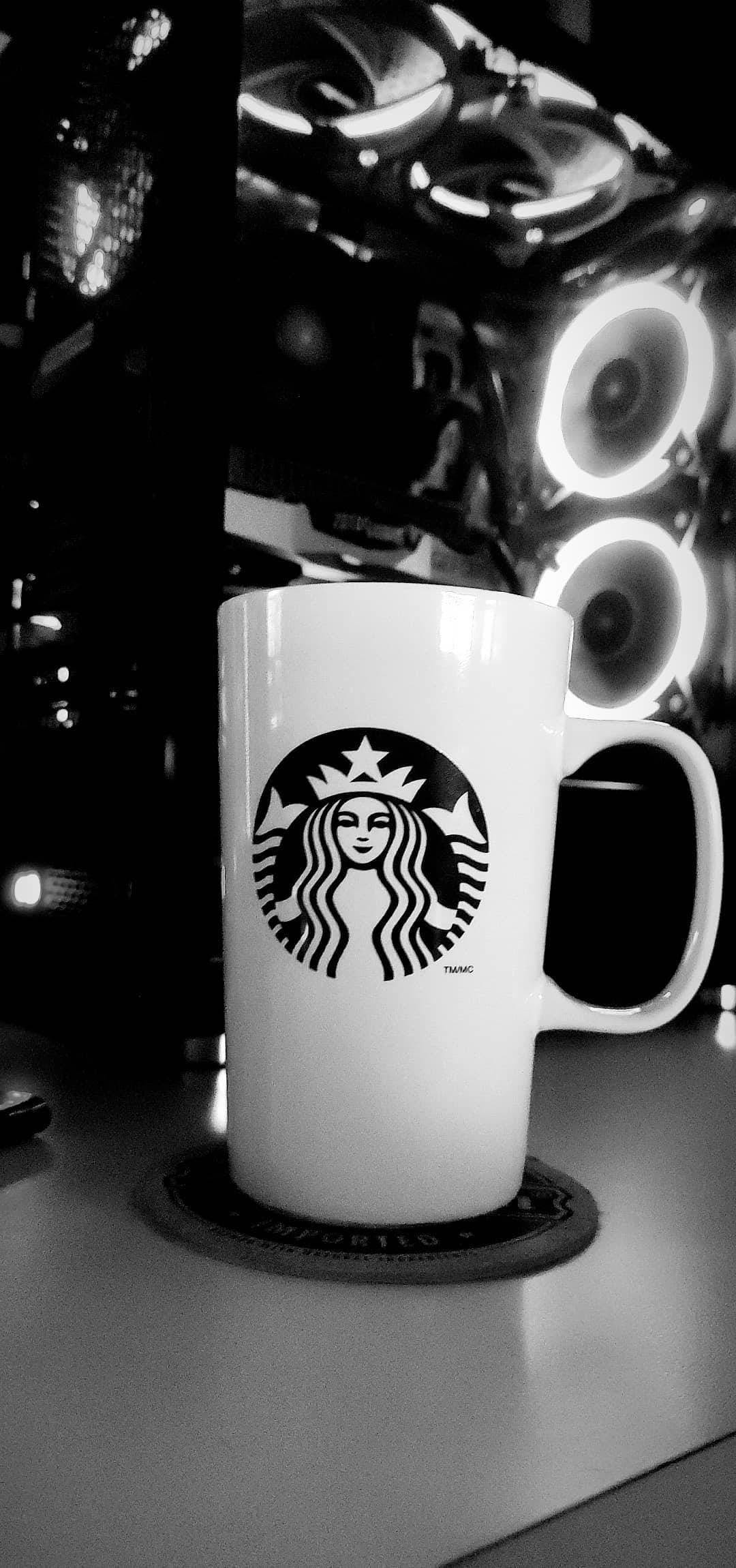 Grayscale Starbucks Iphone Wallpaper