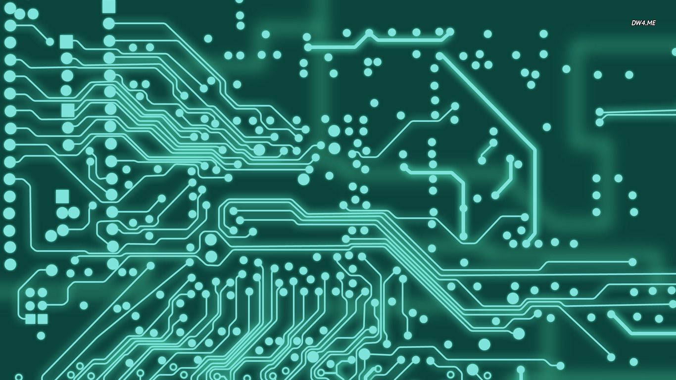 Green Dotted Circuit Board Wallpaper