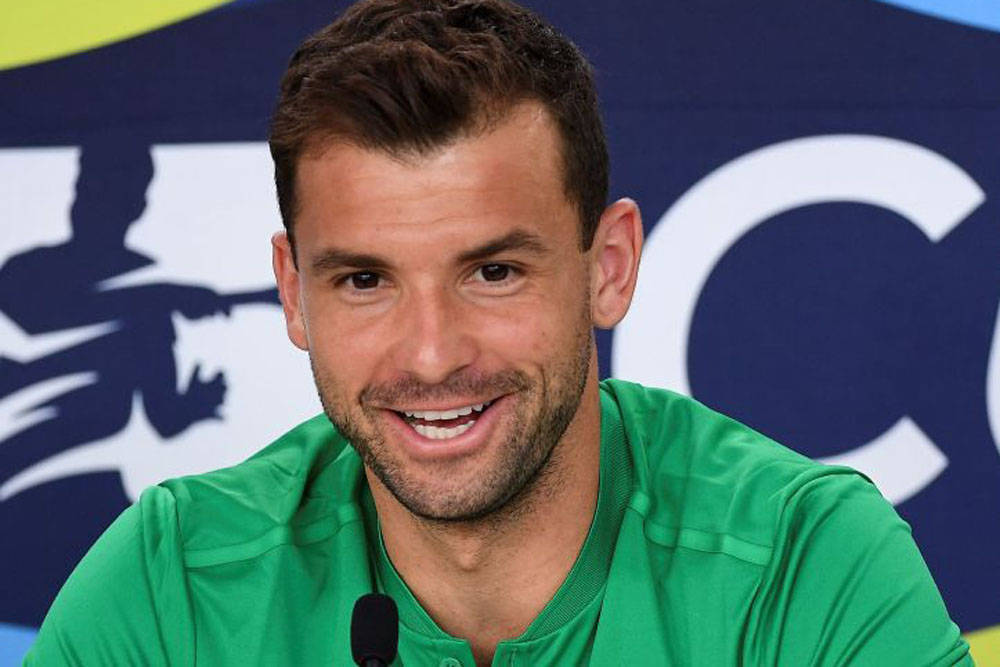 Grigor Dimitrov Smiling At Press Conference Wallpaper