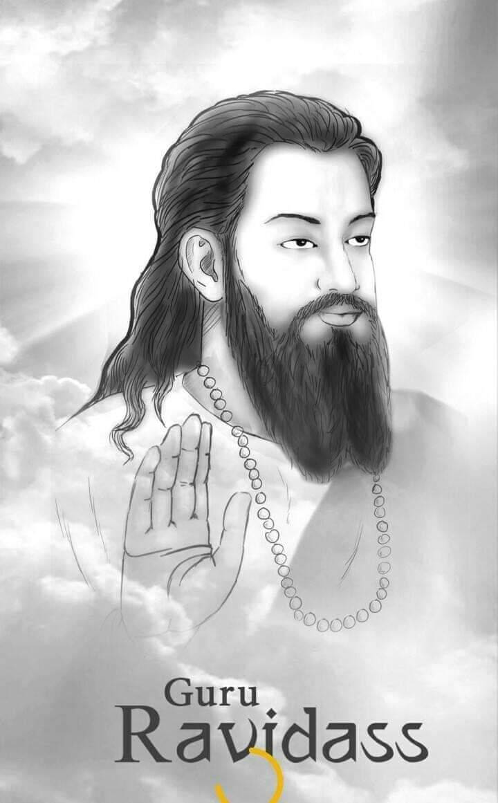 Guru Ravidass Pencil Portrait Illustration Wallpaper