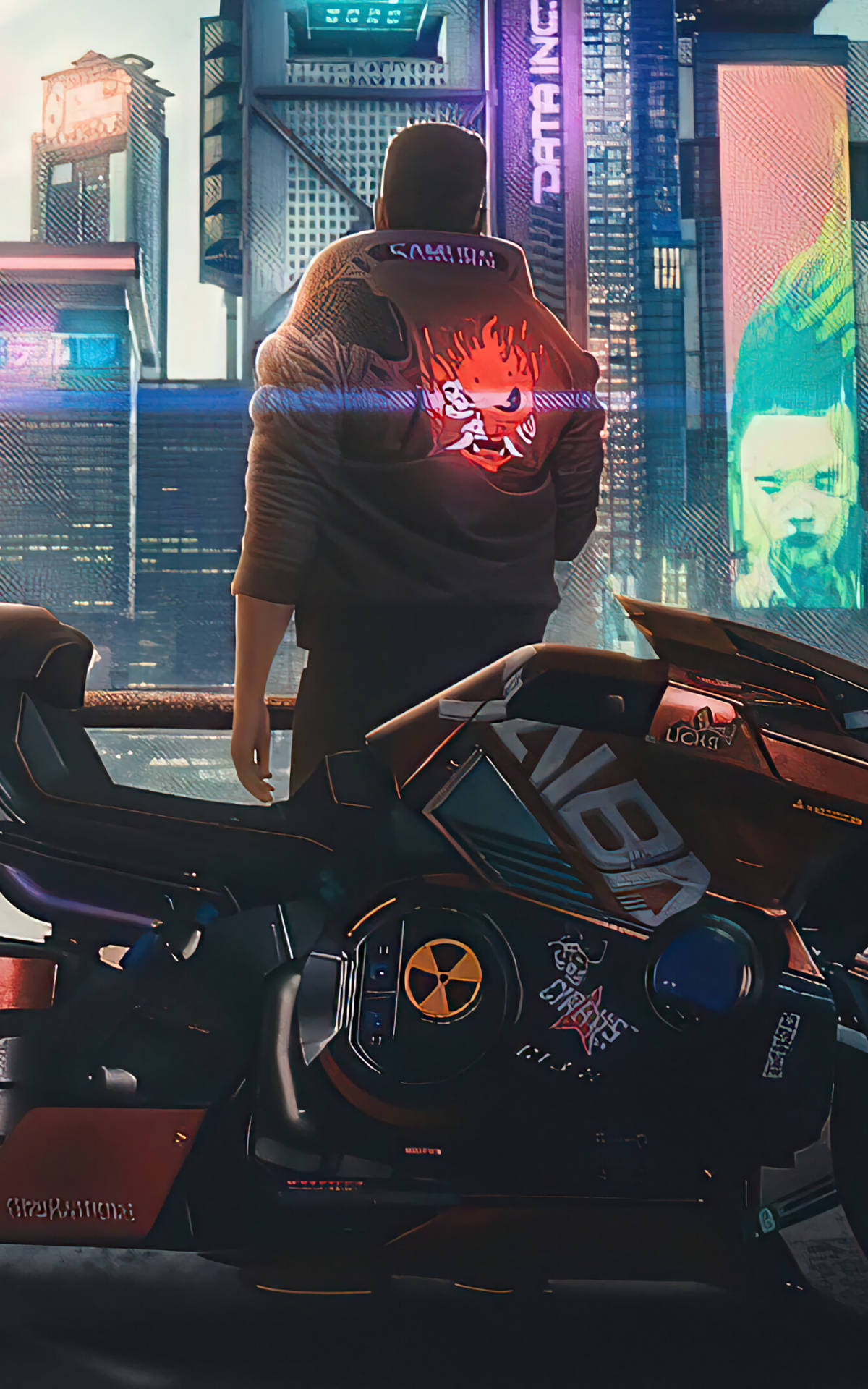 Guy With Jacket In Cyberpunk For Android Wallpaper