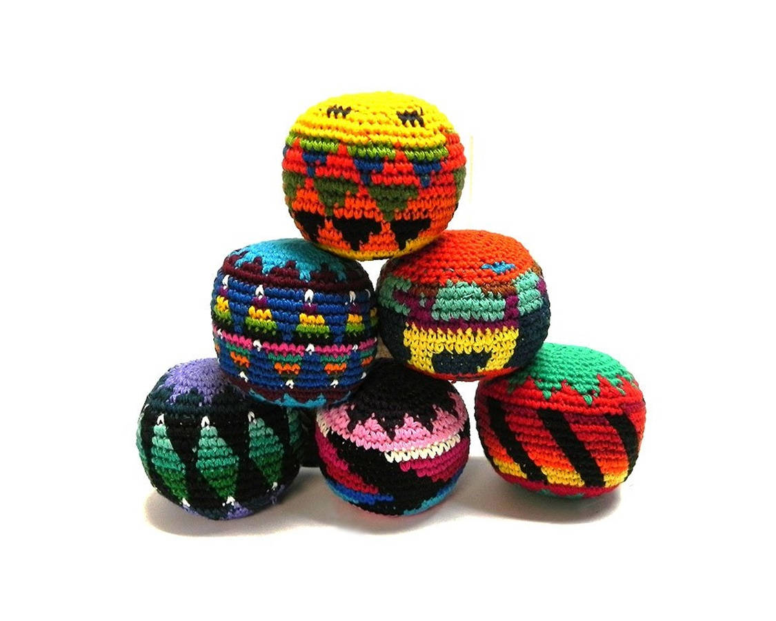 Hacky Sack Crochet Colorful Shapes Wallpaper