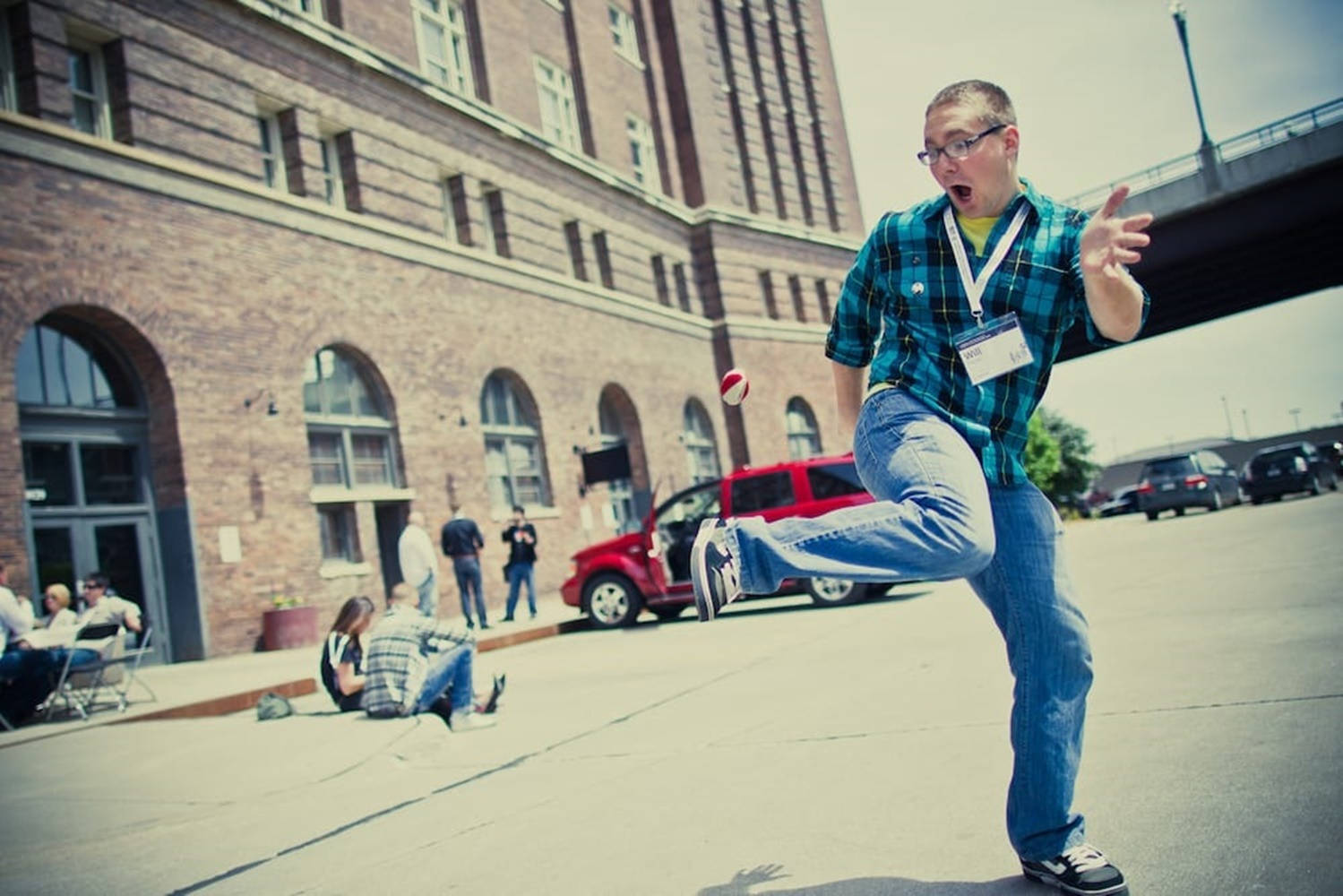 Hacky Sack Player Retro Aesthetic Wallpaper