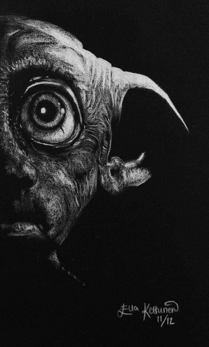 Half Face Dobby Chalk Fanart Wallpaper