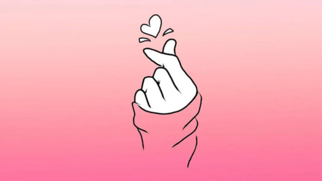 Hand Heart Illustration Wallpaper