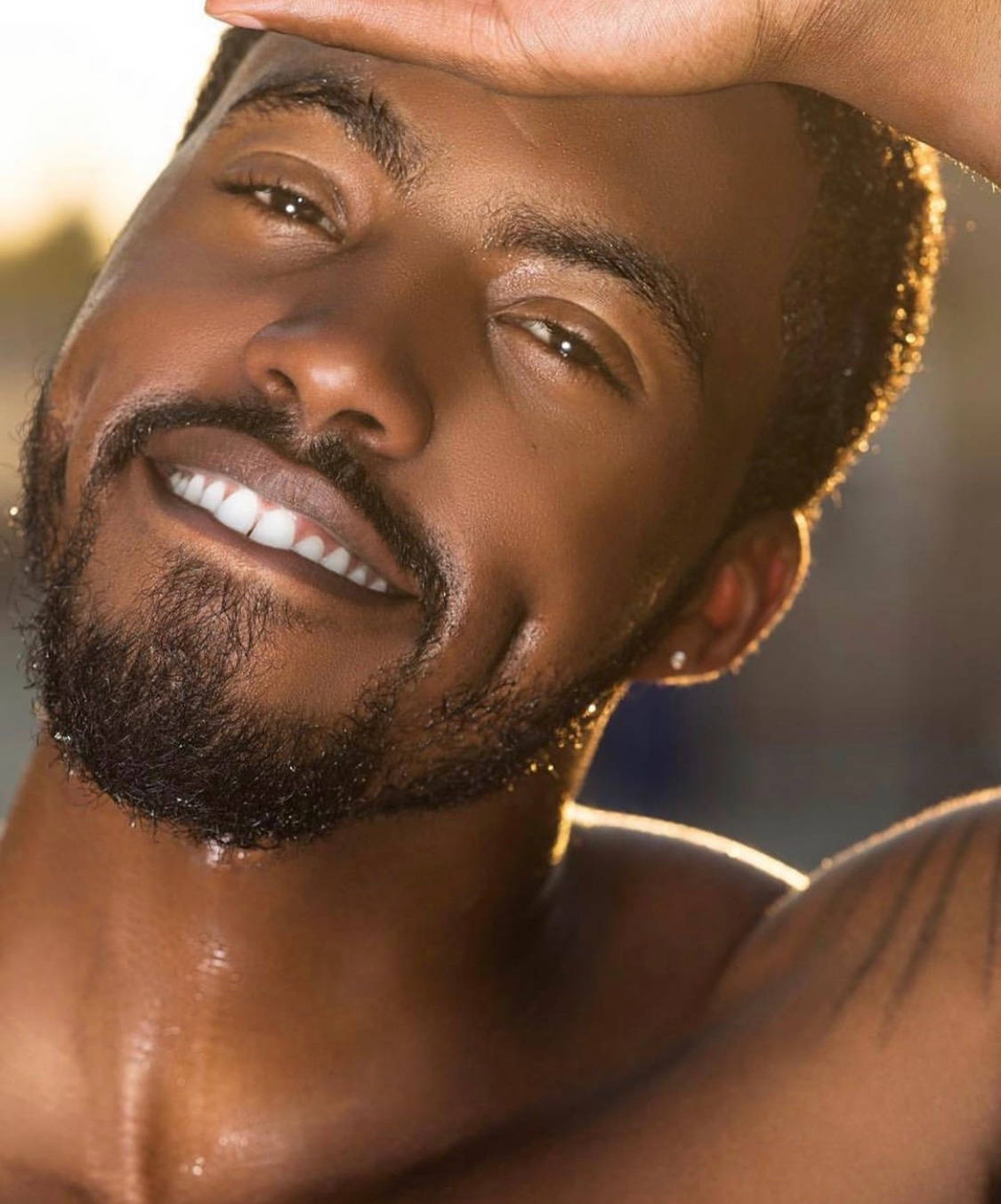 Handsome Black Man Sweaty Wallpaper