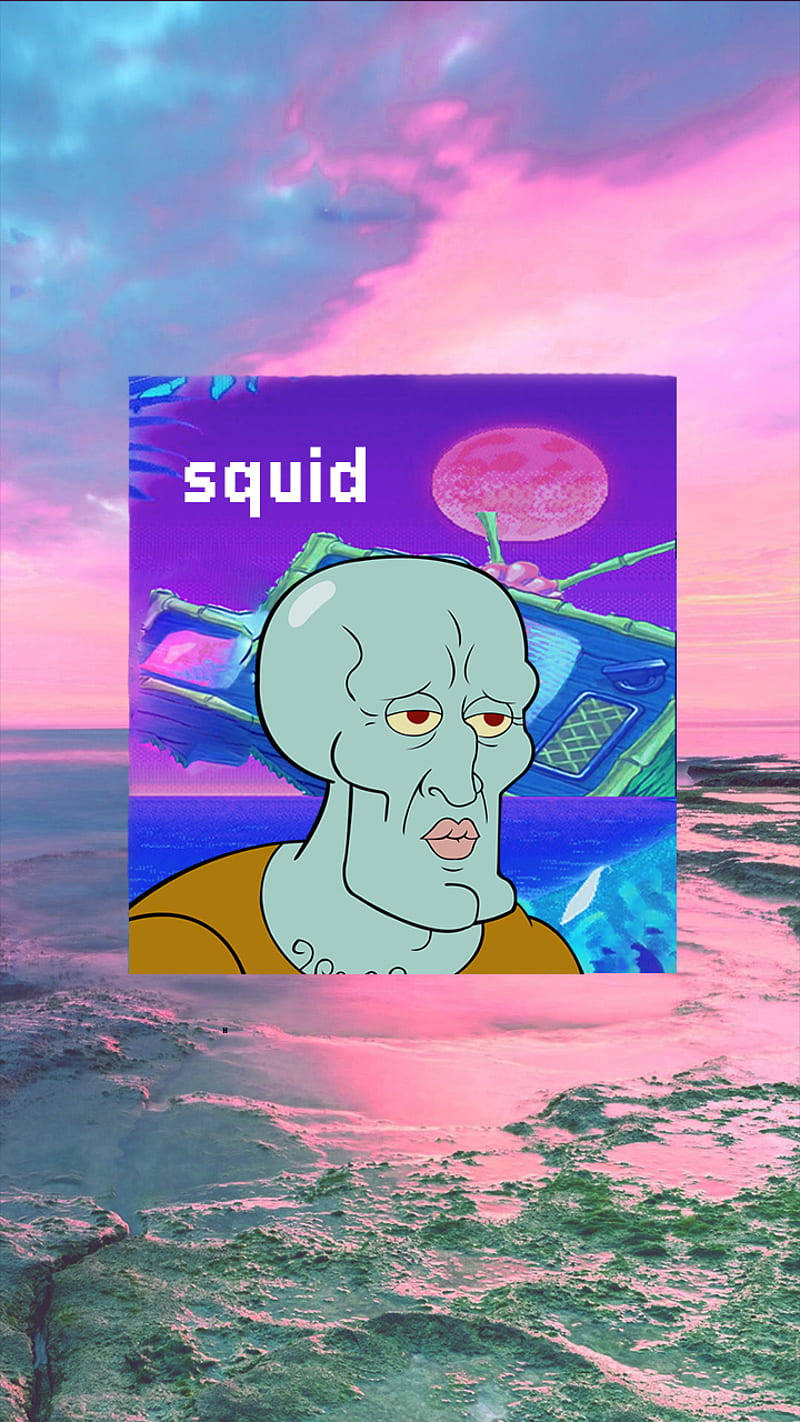 Handsome Squidward Tentacles Ocean Aesthetic Wallpaper