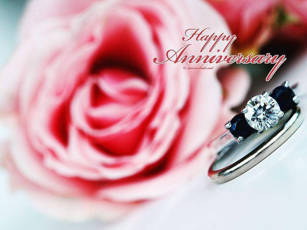 Happy Anniversary Luxurious Diamond Ring Wallpaper