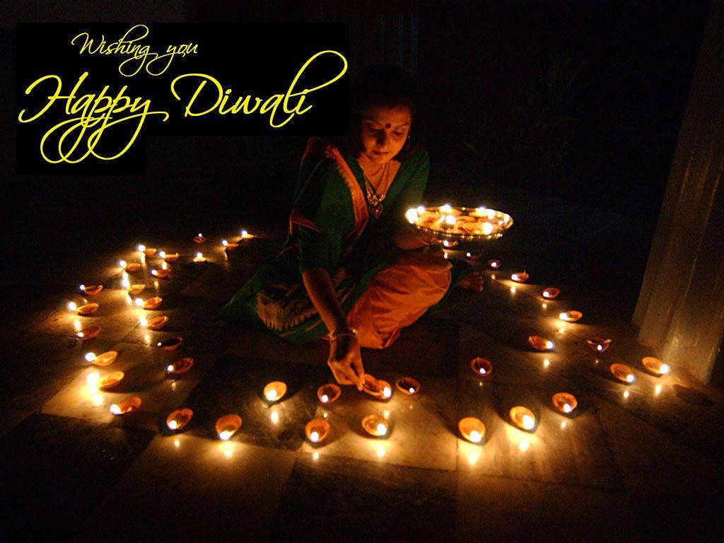 Happy Diwali Candle Lights Wallpaper