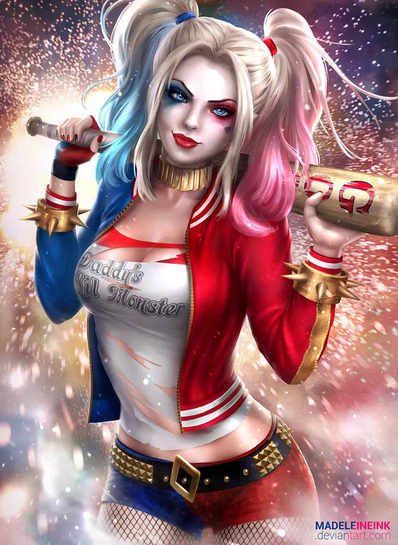 Harley Quinn Phone Fireworks Wallpaper