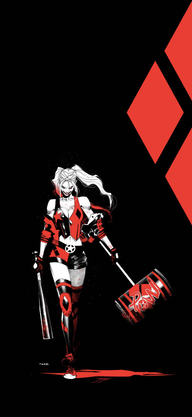 Harley Quinn Phone Mallet And Bat Wallpaper