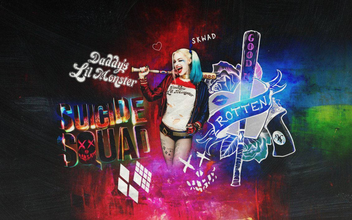 “harley Quinn's Wild And Rebellious Style In The Suicide Squad Movie” Wallpaper