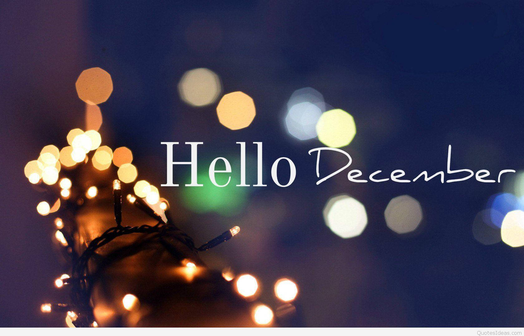 Hello December Colorful Lights Wallpaper