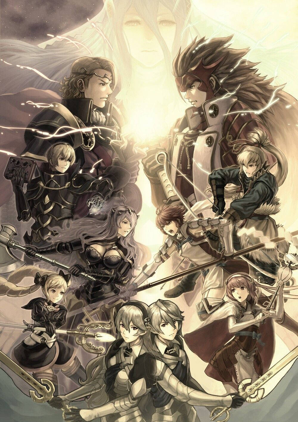 Heroes From Fire Emblem Clashing In A Swordfight Wallpaper