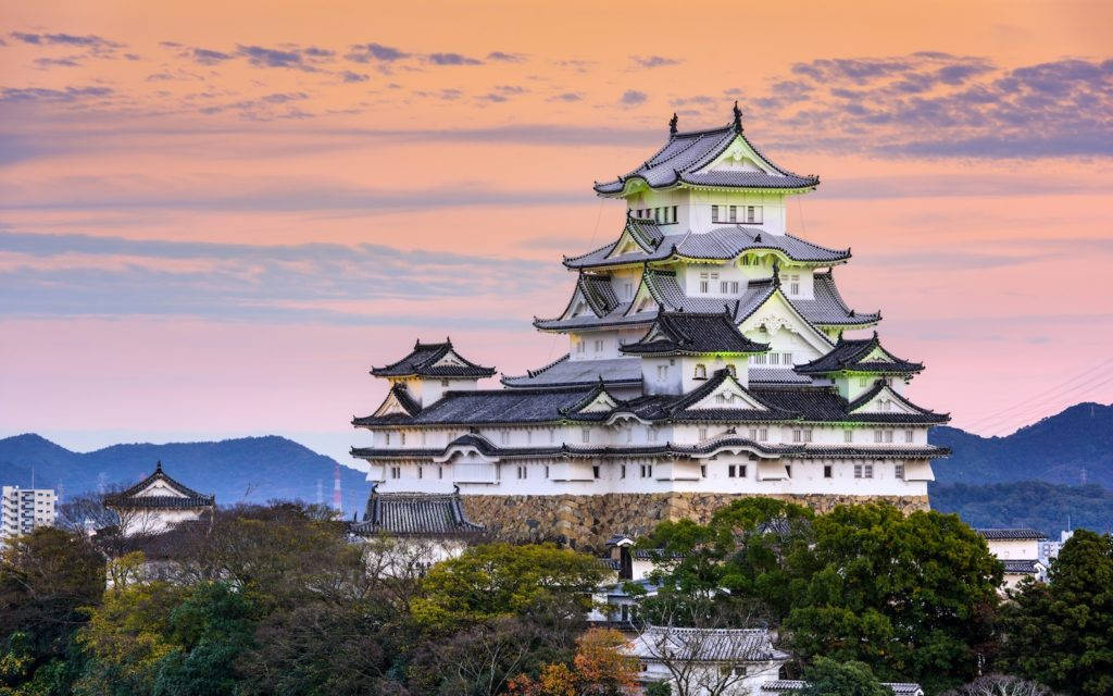 Himeji Castle On Sunset Wallpaper