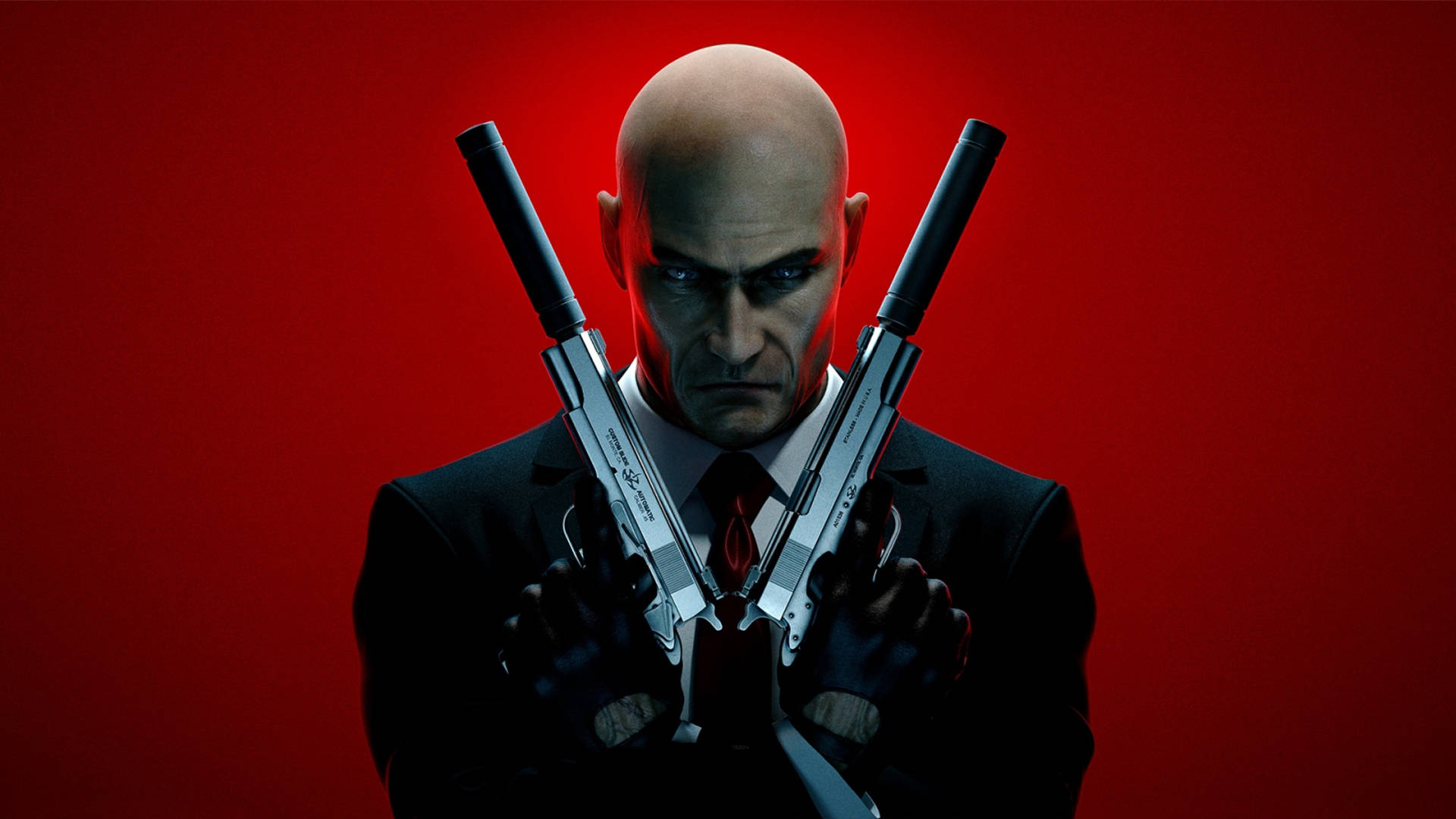 Hitman Hd Agent 47 Guns Crossed Wallpaper