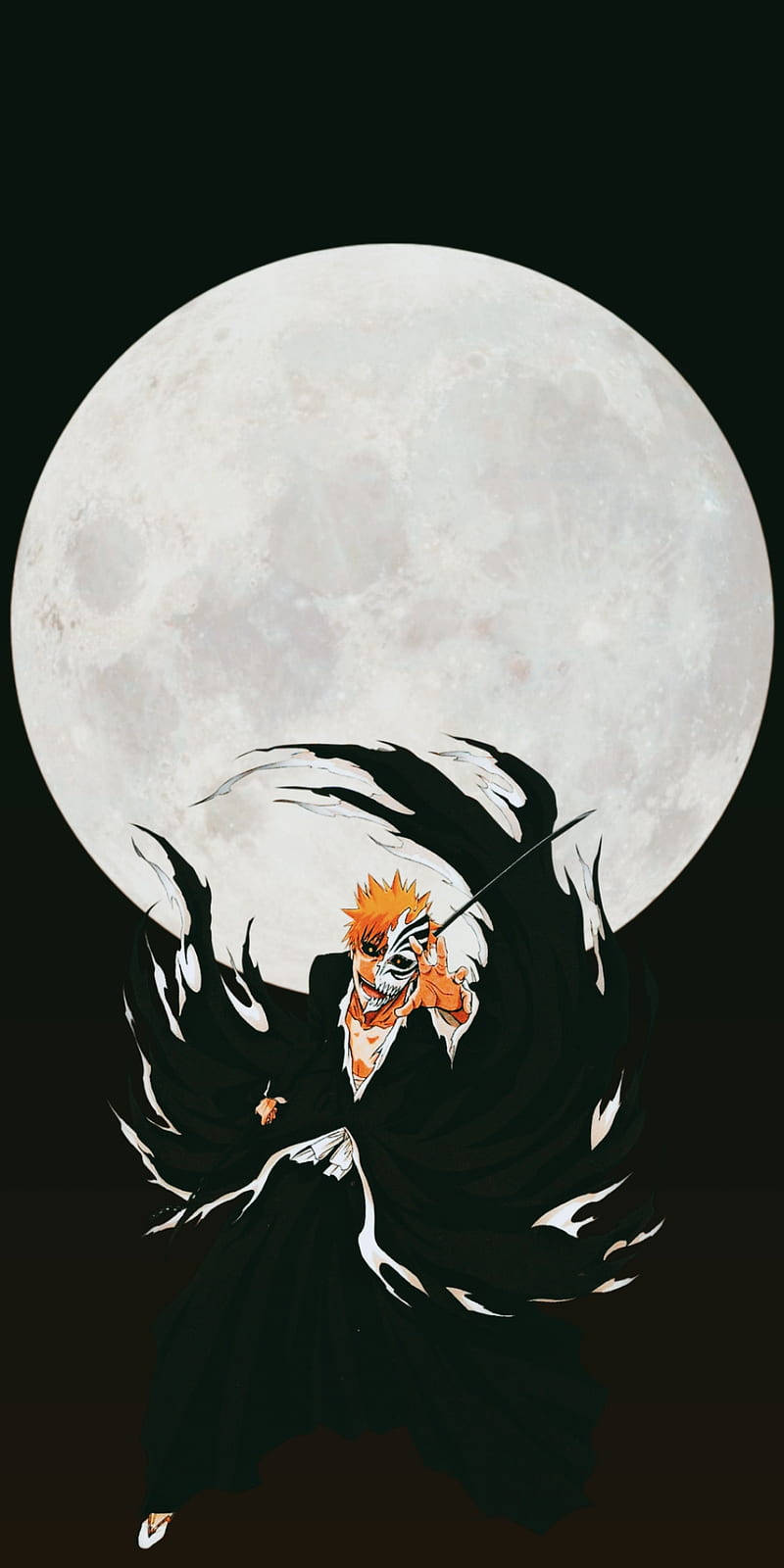 Hollow Ichigo And Full Moon Bleach Iphone Wallpaper