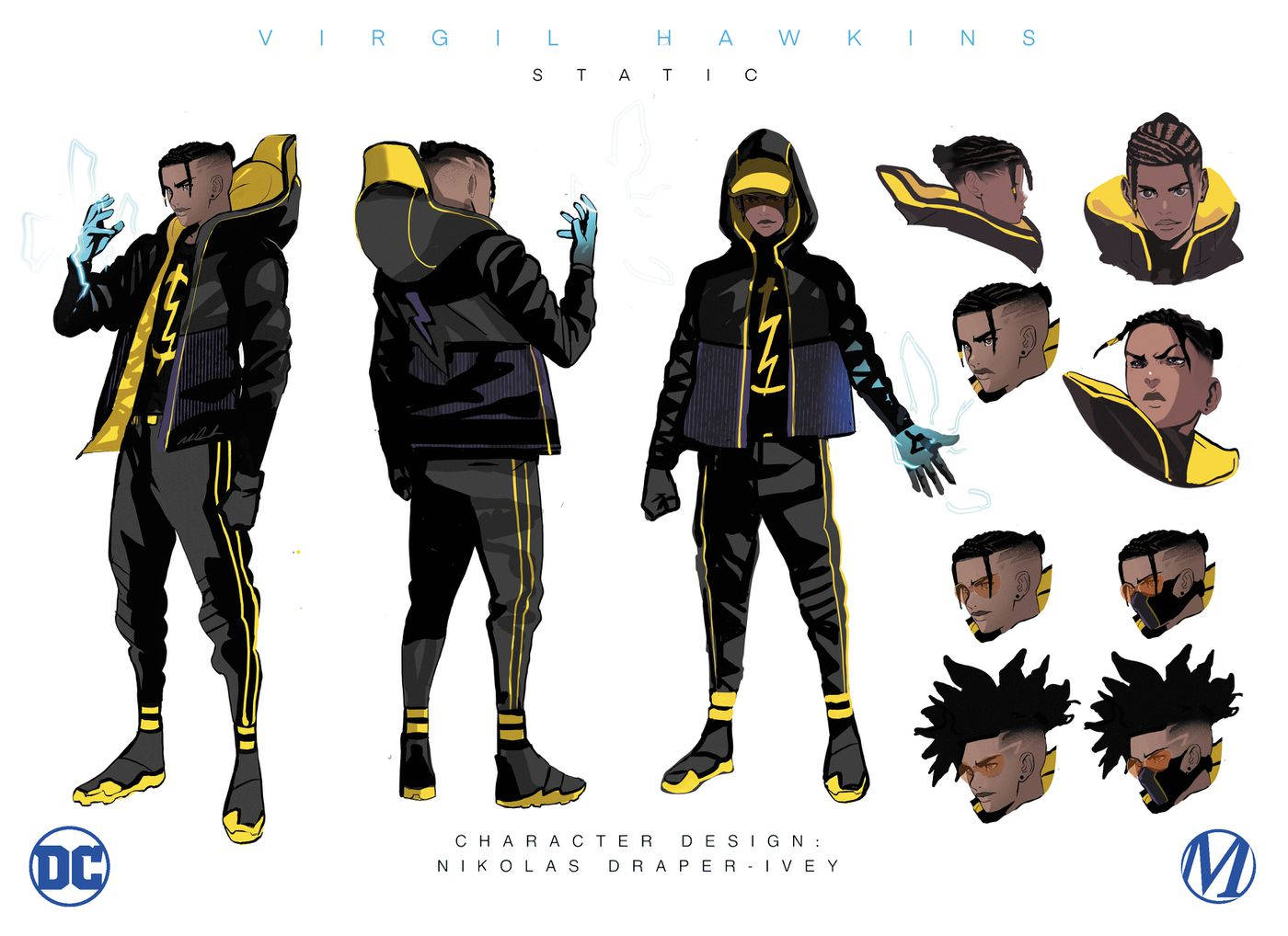 Hooded Static Shock Character Design Sheet Wallpaper