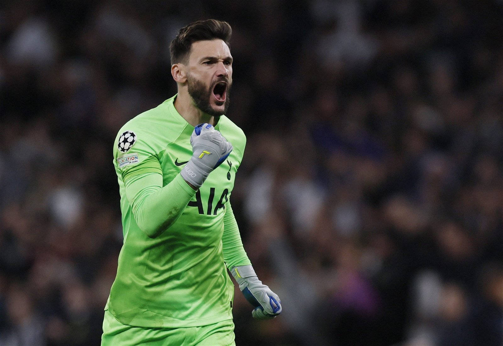 Hugo Lloris Fist Pump Yelling Wallpaper