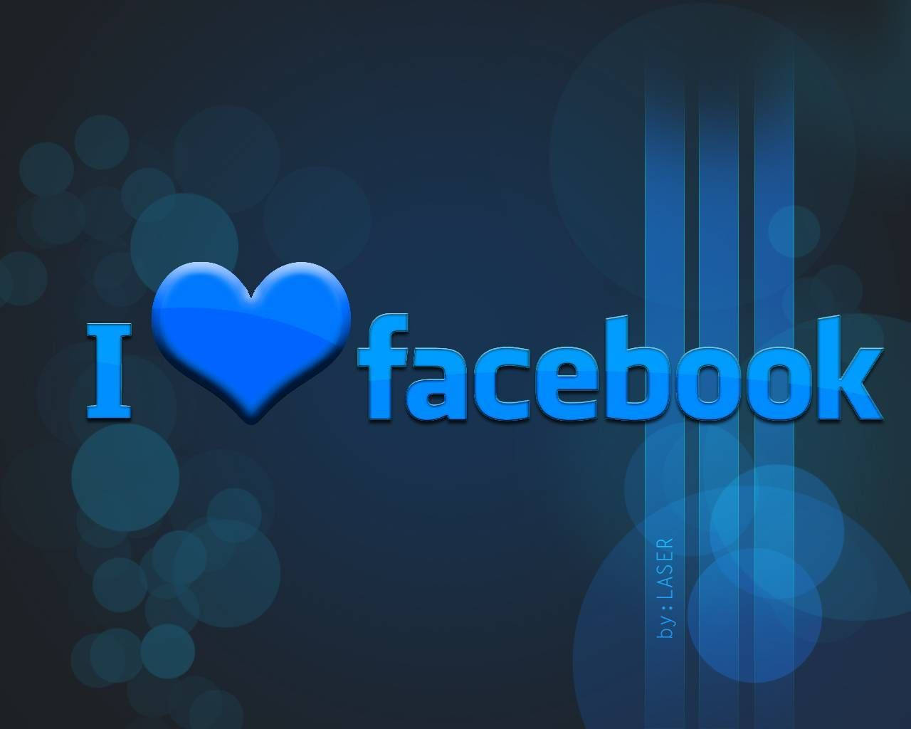 I Love Facebook Blue Art Wallpaper