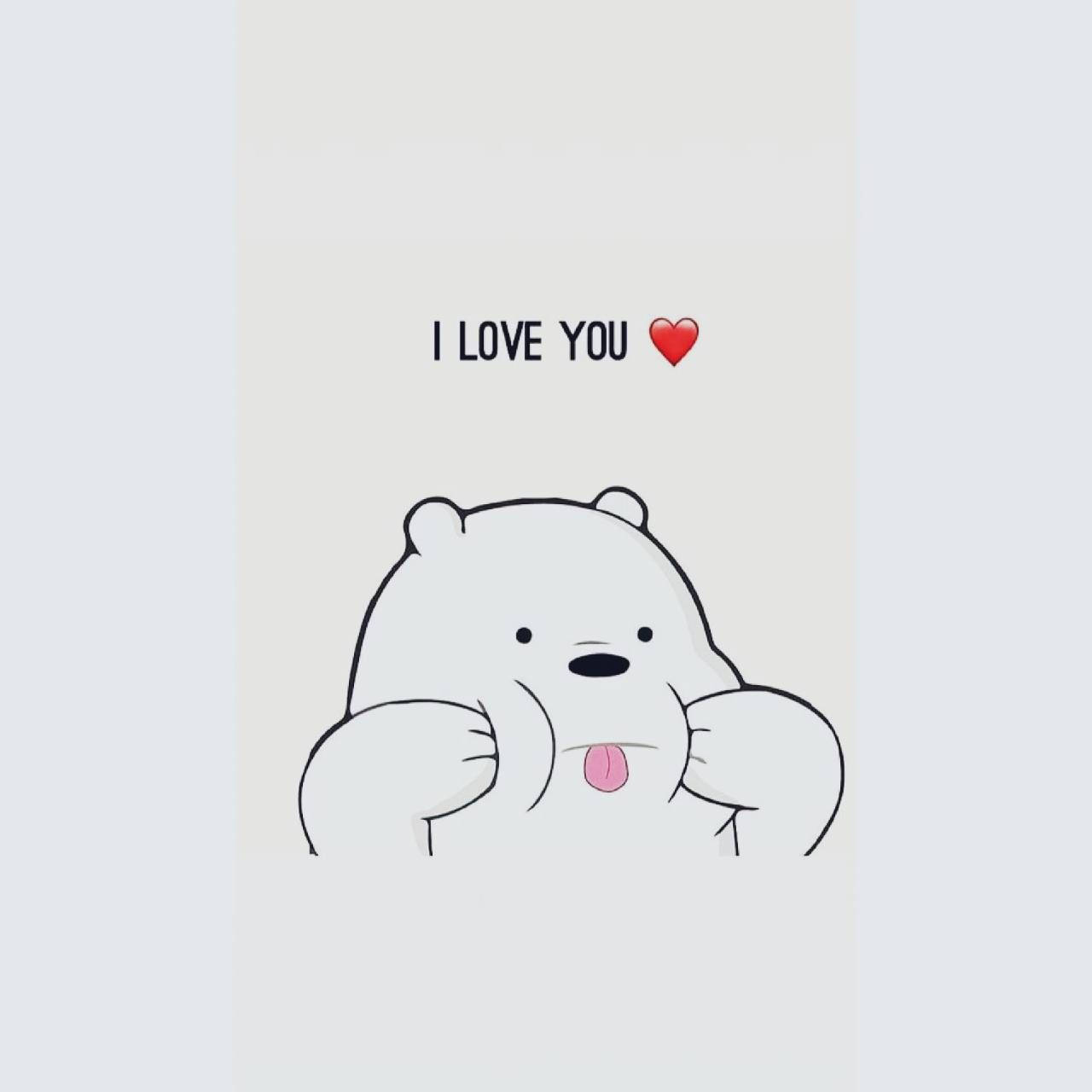 Ice Bear Cartoon I Love You Wallpaper