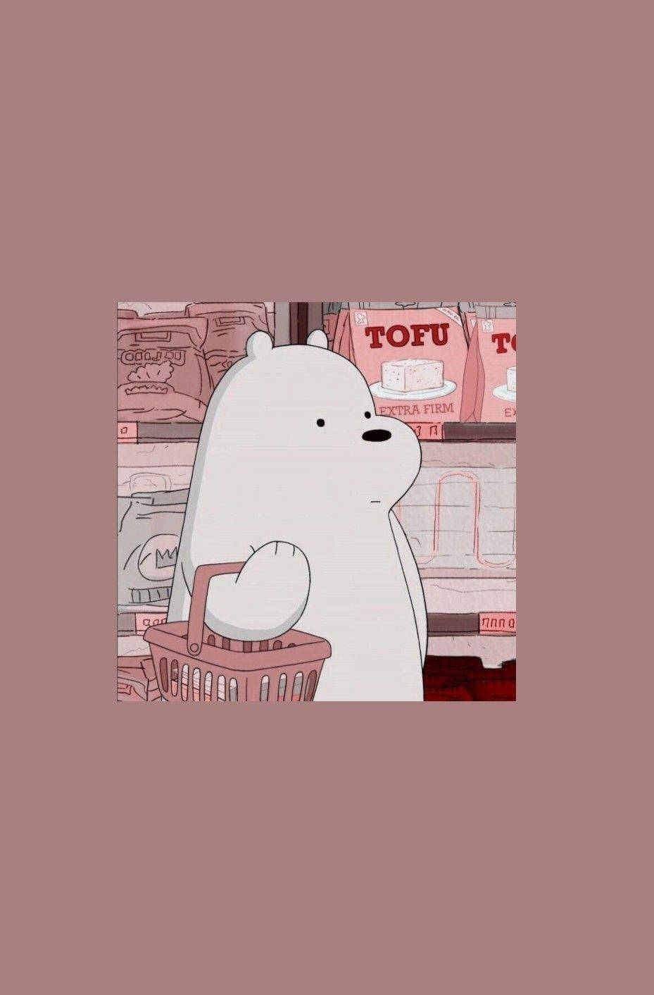 Ice Bear We Bare Bears Grocery Shopping Wallpaper