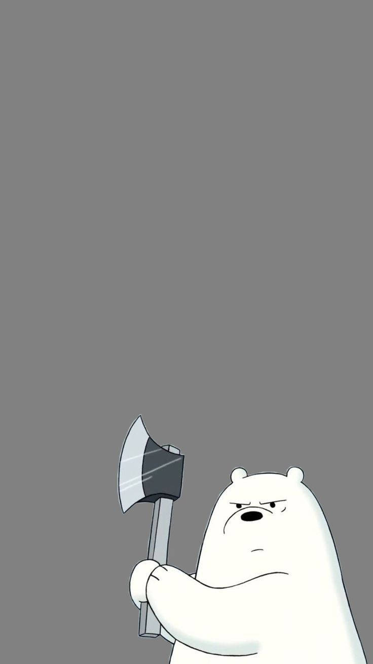 Ice Bear We Bare Bears Plain Aesthetic Wallpaper