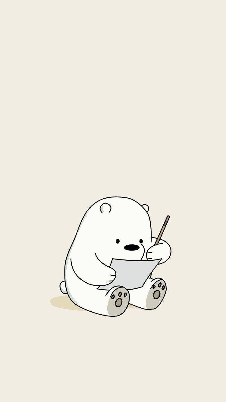 Ice Bear We Bare Bears Writing On Paper Wallpaper