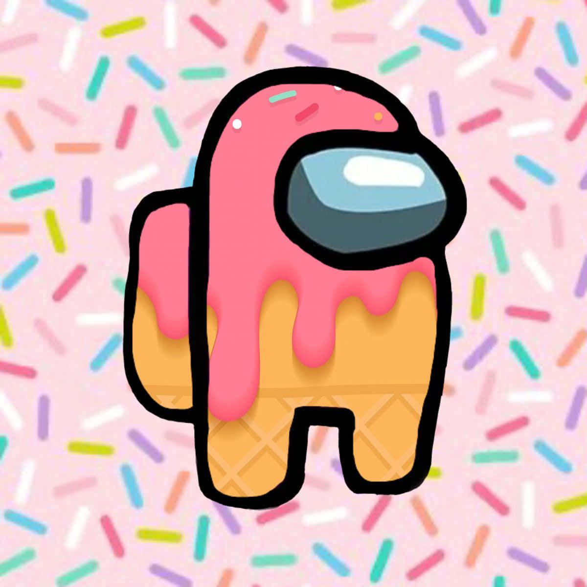 Ice Cream Skin Cute Among Us Wallpaper