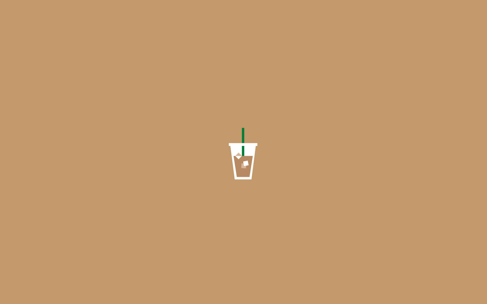 Iced Coffee Minimal Aesthetic Desktop Wallpaper