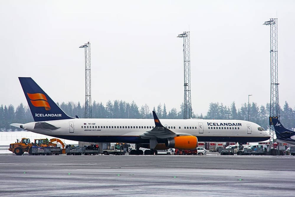 Icelandair Aviation Aircraft At The Airport Wallpaper