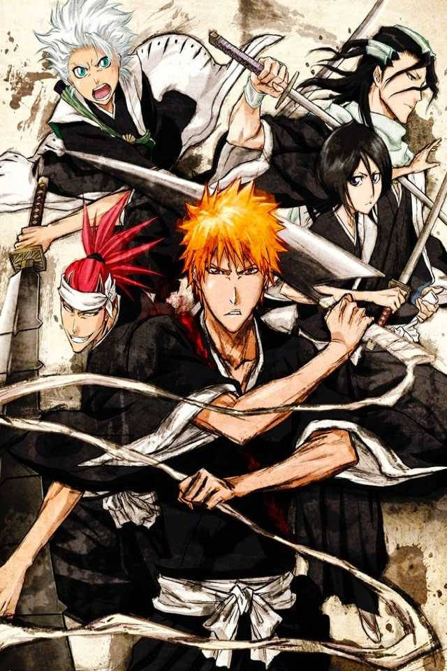 Ichigo And Gotei 13 Members Bleach Iphone Wallpaper