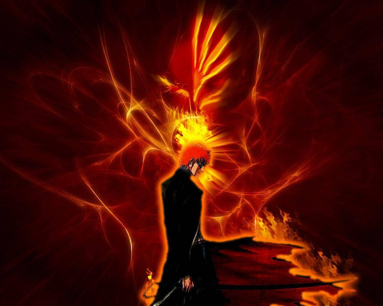 Ichigo Bankai Fire Shadow Wallpaper