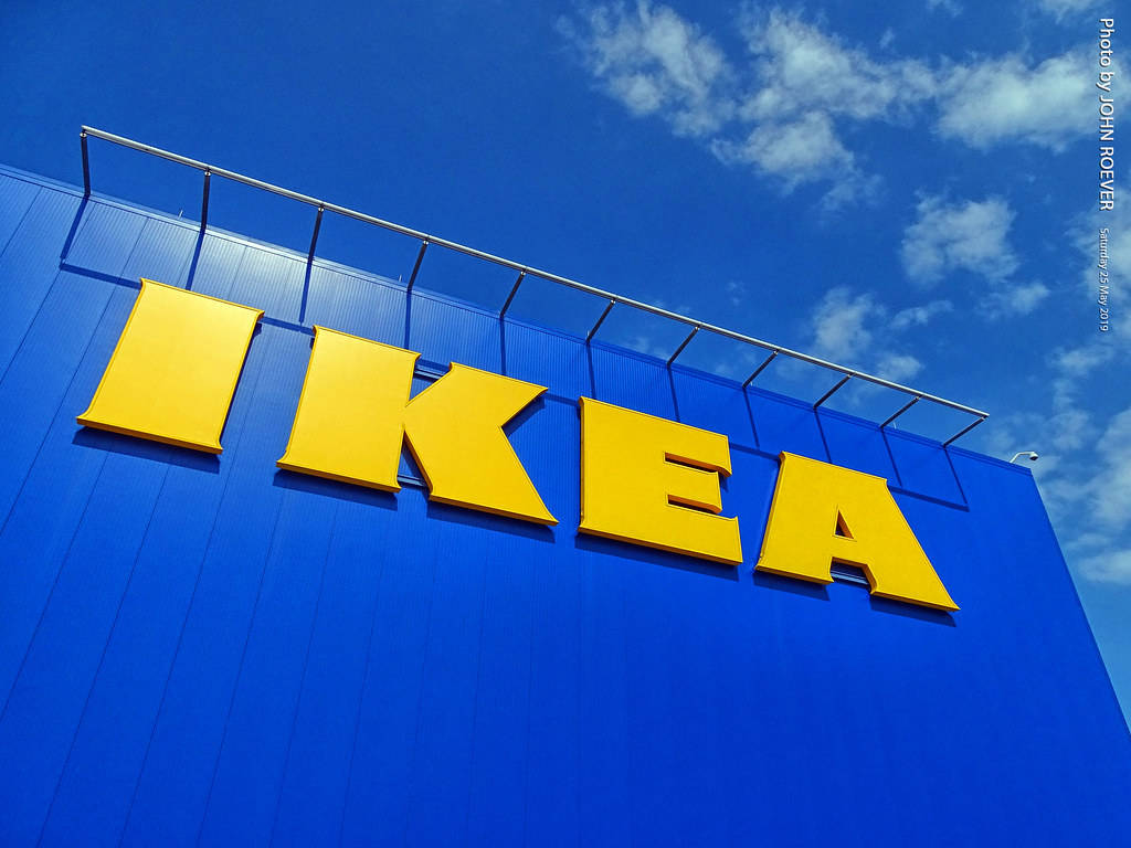 Ikea Signage Over Sky Wallpaper