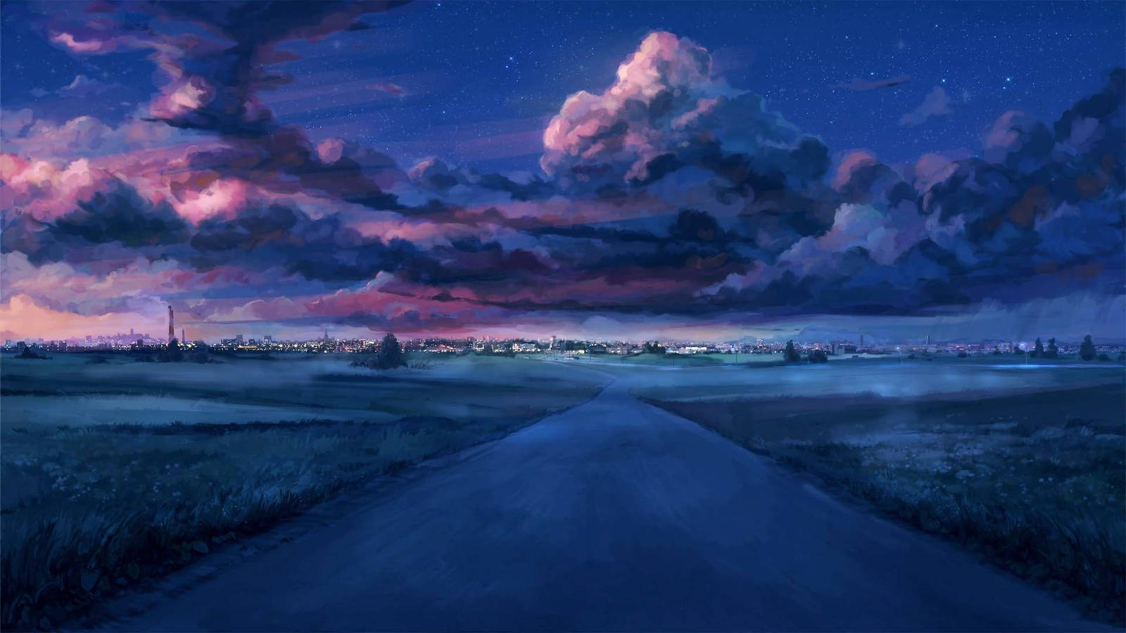 Illustrated Road Full Hd 1600x900 Wallpaper