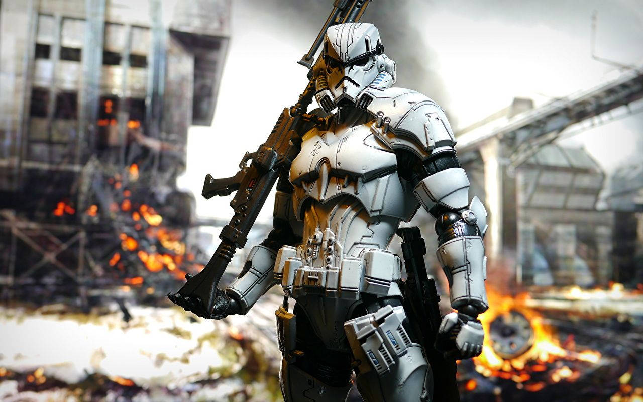 Image Clone Trooper In Lighting Raid Wallpaper