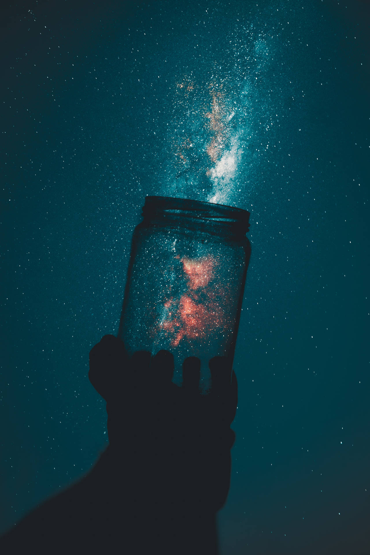 In A Jar Space 4k Phone Wallpaper