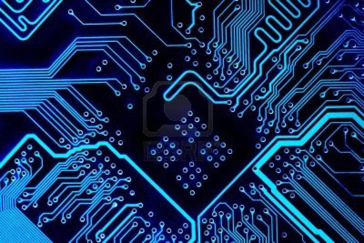 Integrated Blue Circuit Board Wallpaper